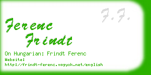 ferenc frindt business card